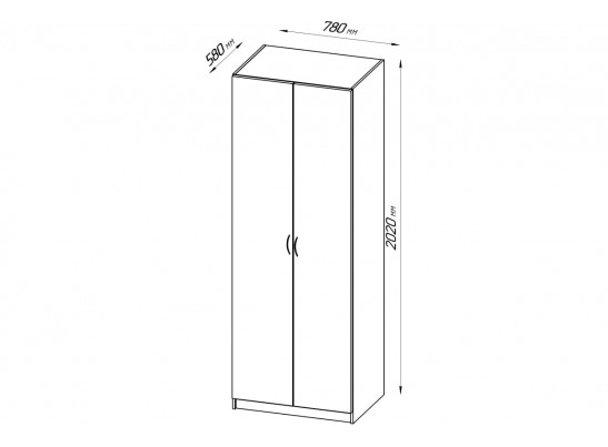 Шкаф ПЕГАС 2 двери 2.04.01.020.1 в Набережных Челнах