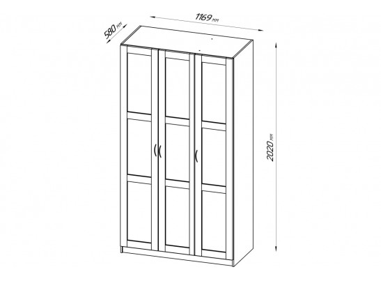 Шкаф ПЕГАС 3 сборных двери 2.04.01.090.1 в Набережных Челнах