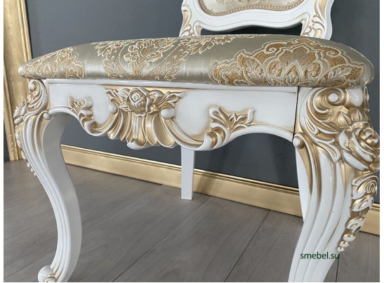 Стул Розалия (белый, патина золото)
