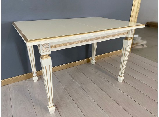 Стол прямоугольный раскладной Инфинити (слоновая кость, патина золото)