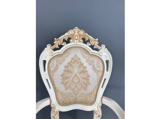 Стул Розалия с подлокотниками (слоновая кость, патина золото)