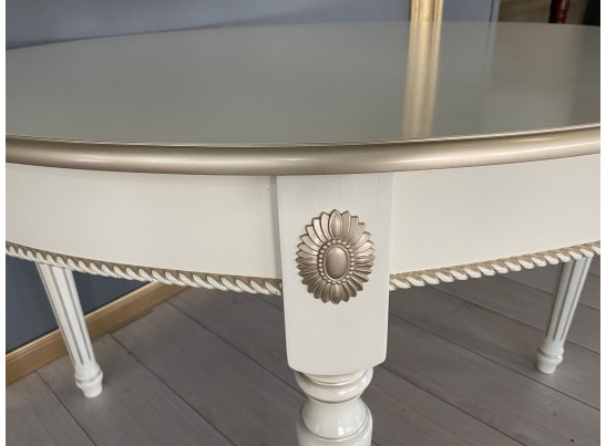 Стол круглый Азалия (слоновая кость, патина шампань)