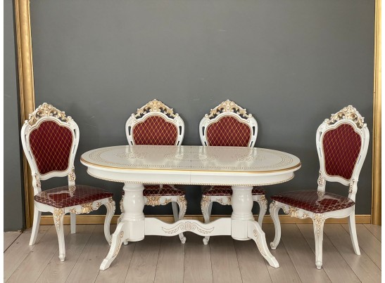 Обеденная группа Стол Милан и стулья Розалия (белый, патина золото) в Набережных Челнах