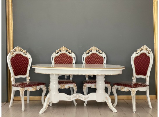 Обеденная группа Стол Милан и стулья Розалия (белый, патина золото) в Набережных Челнах