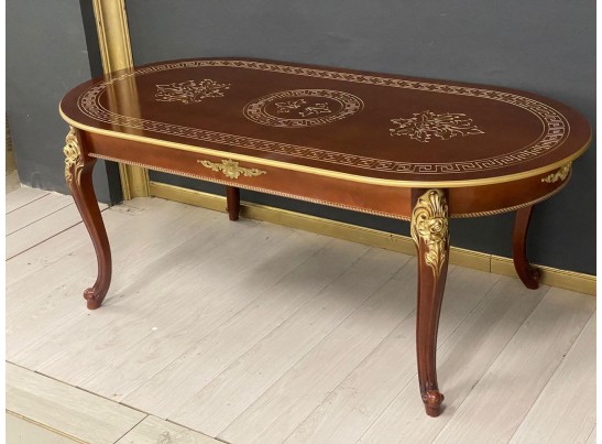 Стол овальный раскладной Милан на 4х ножках (орех, патина золото)