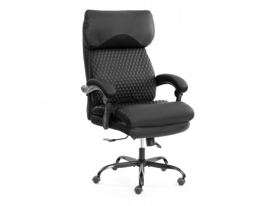 Кресло Чиф Металбл/Chief Metalbl кож/зам/ткань, черный/черный стеганный/черный, 36-6/36-6/TW-11