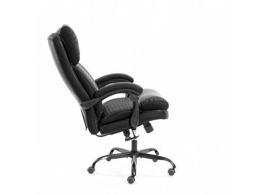 Кресло Чиф Металбл/Chief Metalbl кож/зам/ткань, черный/черный стеганный/черный, 36-6/36-6/TW-11