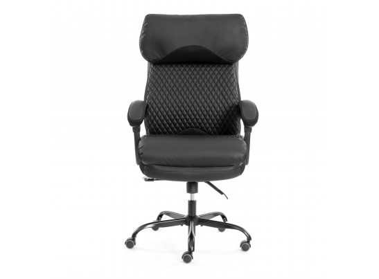 Кресло Чиф Металбл/Chief Metalbl кож/зам/ткань, черный/черный стеганный/черный, 36-6/36-6/TW-11