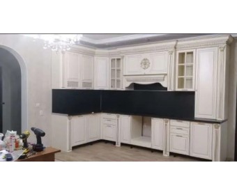 Кухонный гарнитур “Валенсия”: 3650×1650/600/2500 L~R, крем/караваджо