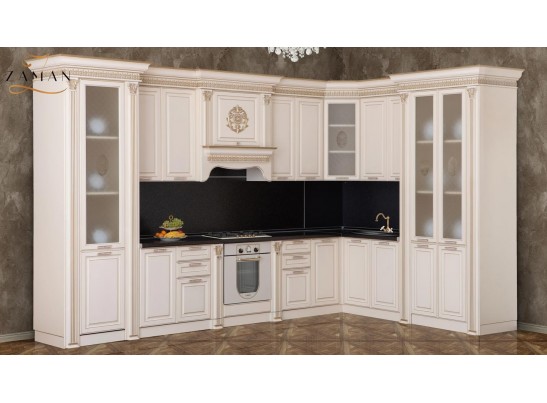 Кухонный гарнитур “Валенсия”: 3850×2400 & 4100×2150/600/2500 угол взаимозаменяемый, крем в Набережных Челнах