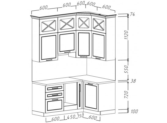 Кухня угловая Наоми" 1,8*1,2