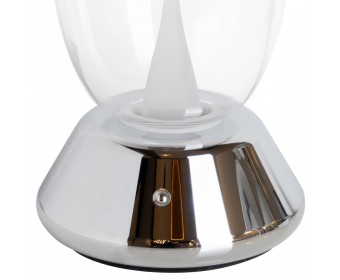 Настольная лампа диммируемая 10W 3000K прозрачный/хром Uovo III Lightstar 807904