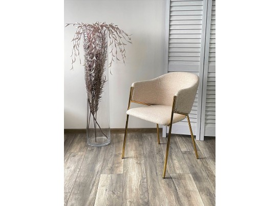 Стул DILL TRF-11 светло-бежевый, ткань/ золотой каркас в Набережных Челнах