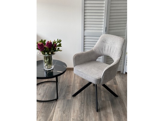 Стул GUARA 180 град. поворот. цвет серо-бежевый RAVEN 06 / черный каркас, ®DISAUR в Набережных Челнах