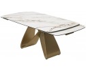 Стол PALACIO 180 KL-188 Контрастный мрамор матовый, итальянская керамика/ Шампань, ®DISAUR в Набережных Челнах