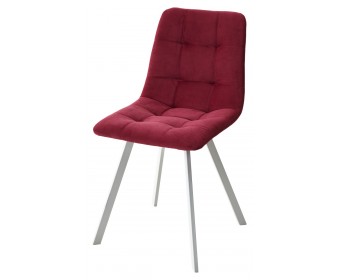 Стул CHILLI-Q SQUARE винный #16, велюр / белый каркас, 4 шт./1 к,  Стул CHILLI-Q SQUARE винный #16, велюр / белый каркас, 4 шт./1 к,