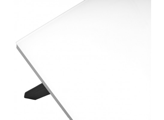 Стол ФИН 120 Белый, стекло/ Черный каркас в Набережных Челнах