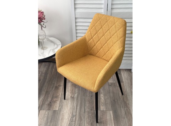 Стул NOVARA Barrel-48 Горчичный, ткань / черный каркас / Товарный знак DISAUR в Набережных Челнах