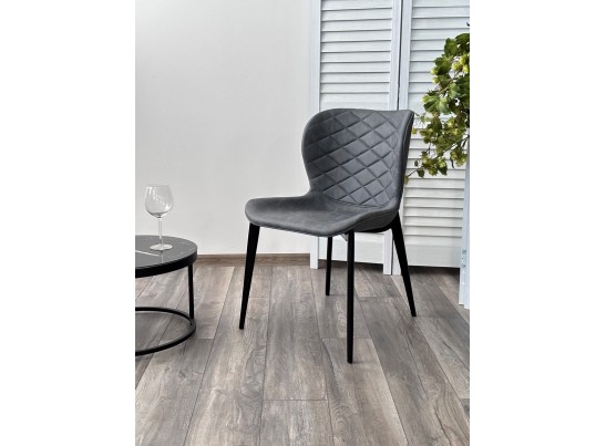 Стул КЛОД, цвет Kiprus-12 Темно-серый, искусственная замша / черный каркас в Набережных Челнах