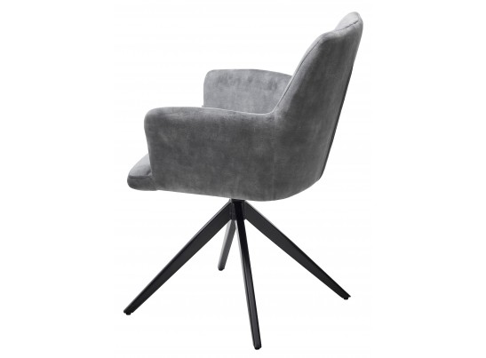 Стул DANTE 360 град.поворот UF912-09В античный светло-серый, велюр без "пальчиковый"/черный, ®DISAUR в Набережных Челнах