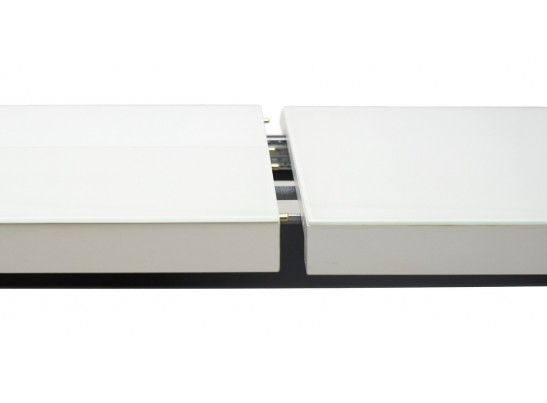 Стол ФИН 120 Белый, стекло/ Черный каркас в Набережных Челнах