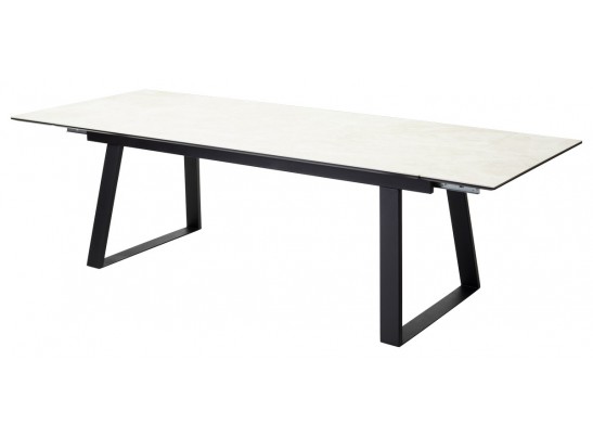 Стол Франк 200 Кремовый мрамор, керамика / черный каркас в Набережных Челнах