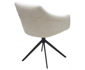 Стул CLOUDS 360 град. поворот. Белый Wales 101, букле/ черный каркас / Товарный знак DISAUR