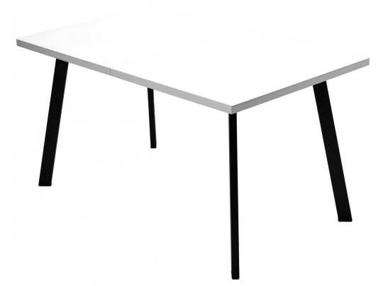 Стол ФИН 120 Белый, стекло/ Черный каркас в Набережных Челнах