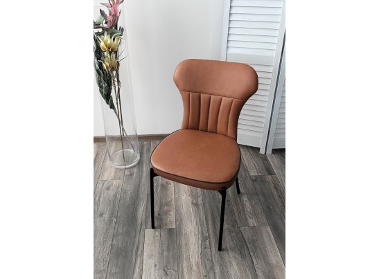 Стул CORDA MA-4/MA-7 коньяк/темно-серый кант, PU / черный каркас в Набережных Челнах