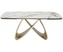 Стол PALACIO 180 KL-188 Контрастный мрамор матовый, итальянская керамика/ Шампань, ®DISAUR в Набережных Челнах