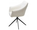 Стул CLOUDS 360 град. поворот. Белый Wales 101, букле/ черный каркас / Товарный знак DISAUR в Набережных Челнах