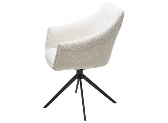 Стул CLOUDS 360 град. поворот. Белый Wales 101, букле/ черный каркас / Товарный знак DISAUR в Набережных Челнах