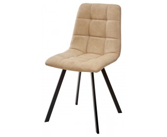 Стул CHILLI SQUARE RU-16 бежевый винтаж, PU / черный каркас 