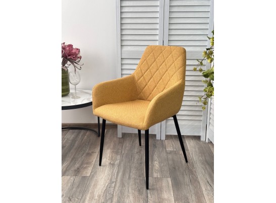 Стул NOVARA Barrel-48 Горчичный, ткань / черный каркас / Товарный знак DISAUR в Набережных Челнах