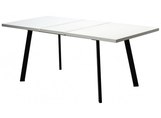 Стол ФИН 120 Белый, стекло/ Черный каркас в Набережных Челнах