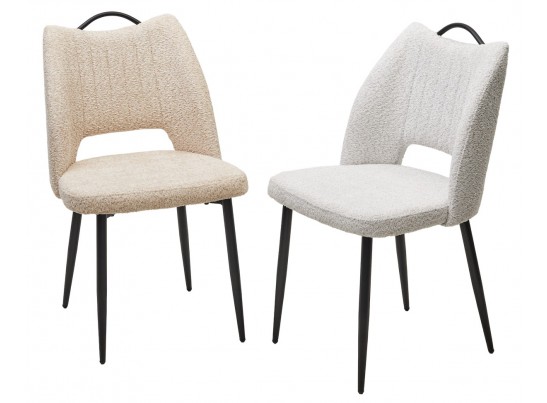 Стул JANETY UF998-04 бежевый, букле / черный каркас/ Товарный знак DISAUR в Набережных Челнах