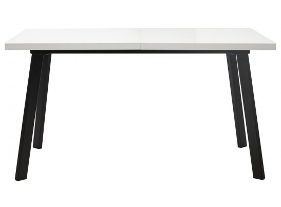Стол ФИН 120 Белый, стекло/ Черный каркас в Набережных Челнах