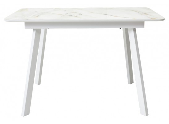 Стол АРУБА 140 нераздвижной АУРУМ, стекло/ БЕЛЫЙ каркас в Набережных Челнах