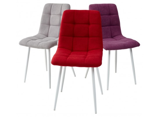 Стул CHILLI UF860-02B серо-голубой, ткань/ белый каркас в Набережных Челнах