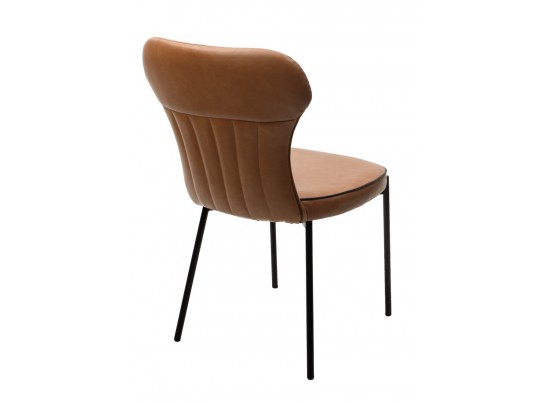 Стул CORDA MA-4/MA-7 коньяк/темно-серый кант, PU / черный каркас в Набережных Челнах