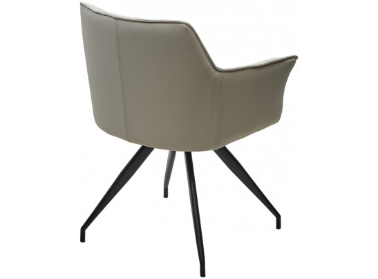 Стул PISTIL поворотный 180 град., ткань DAVIS CITY-03 светло-беж / PU-03 светло-беж/ черный, ®DISAUR в Набережных Челнах