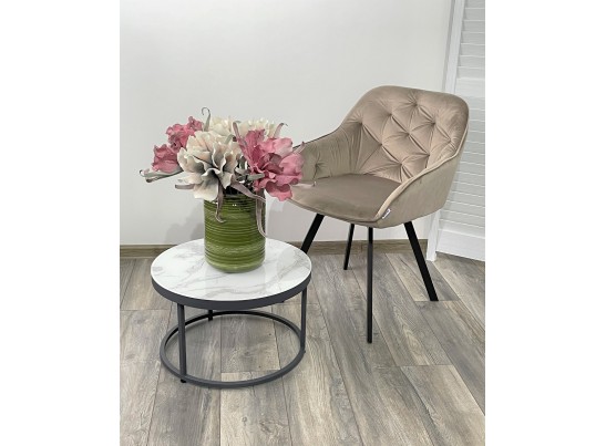 Стул GALE 360 град. поворот. BLUVEL-40 BEIGE, велюр/ черный каркас, в Набережных Челнах