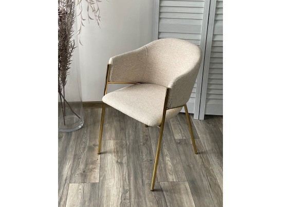 Стул DILL TRF-11 светло-бежевый, ткань/ золотой каркас в Набережных Челнах