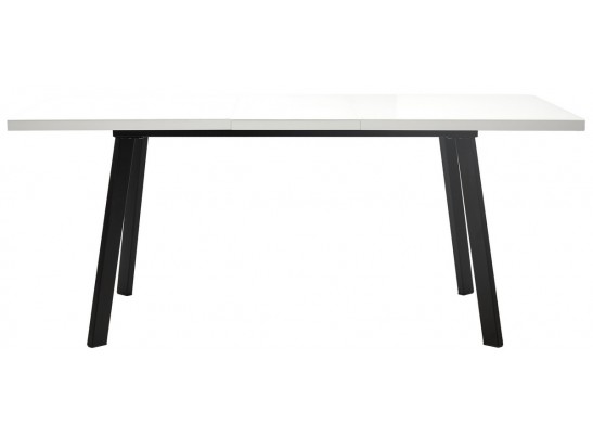 Стол ФИН 120 Белый, стекло/ Черный каркас в Набережных Челнах
