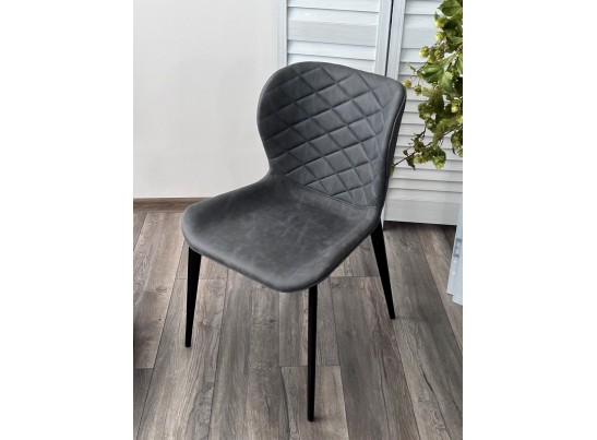 Стул КЛОД, цвет Kiprus-12 Темно-серый, искусственная замша / черный каркас в Набережных Челнах