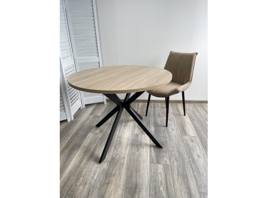 Стол ВЕГА D100 Дуб Бардолино/ черный каркас в Набережных Челнах