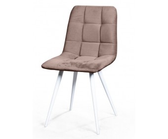 Стул CHILLI-Q бежевый #5, велюр / белый каркас  Стул CHILLI-Q бежевый #5, велюр / белый каркас