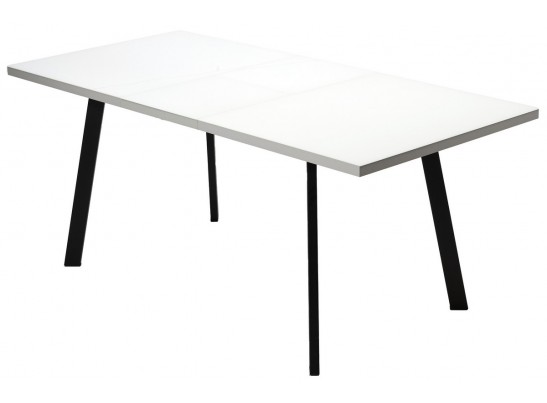 Стол ФИН 120 Белый, стекло/ Черный каркас в Набережных Челнах