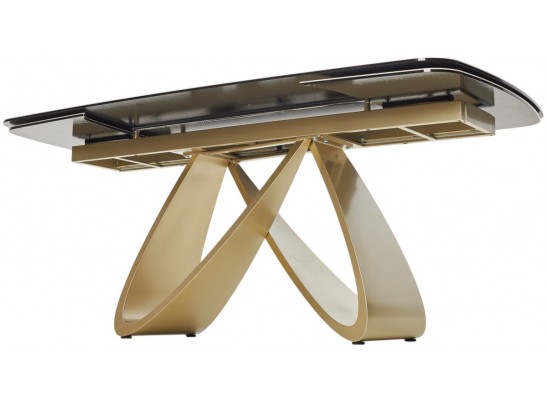 Стол PALACIO 180 KL-188 Контрастный мрамор матовый, итальянская керамика/ Шампань, ®DISAUR в Набережных Челнах