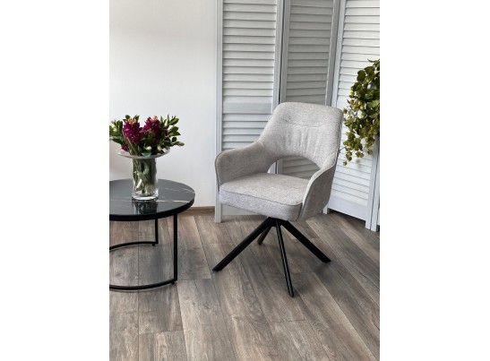 Стул GUARA 180 град. поворот. цвет серо-бежевый RAVEN 06 / черный каркас, ®DISAUR в Набережных Челнах